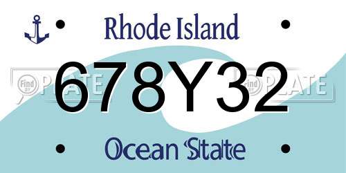 678Y32 Rhode Island License Plate