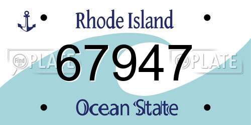 67947 Rhode Island License Plate