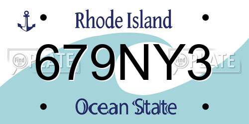 679NY3 Rhode Island License Plate