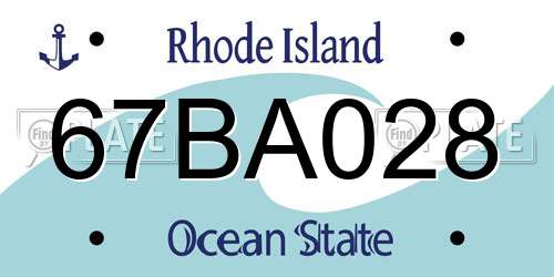 67BA028 Rhode Island License Plate