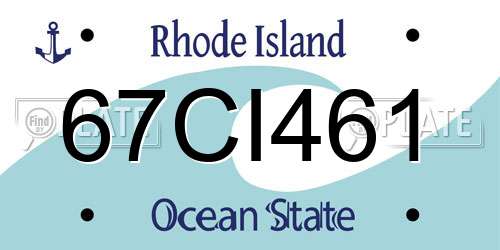 67CI461 Rhode Island License Plate