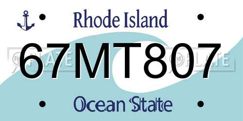 67MT807 Rhode Island License Plate