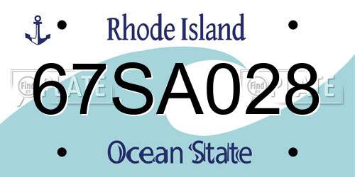 67SA028 Rhode Island License Plate