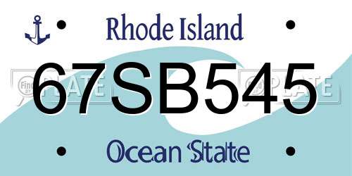 67SB545 Rhode Island License Plate