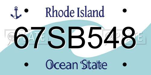 67SB548 Rhode Island License Plate