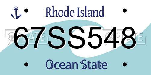 67SS548 Rhode Island License Plate