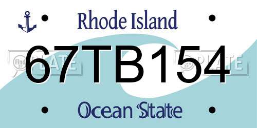 67TB154 Rhode Island License Plate