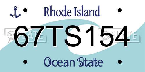67TS154 Rhode Island License Plate