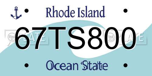 67TS800 Rhode Island License Plate