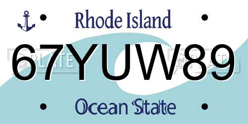 67YUW89 Rhode Island License Plate