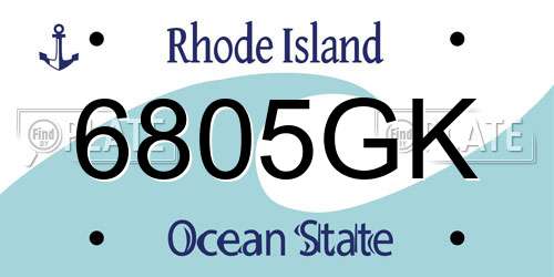 6805GK Rhode Island License Plate
