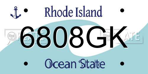 6808GK Rhode Island License Plate