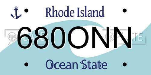 680ONN Rhode Island License Plate