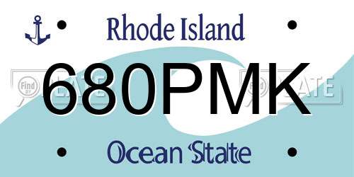 680PMK Rhode Island License Plate