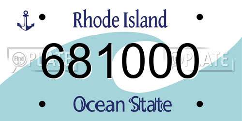 681000 Rhode Island License Plate