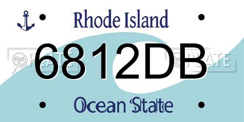 6812DB Rhode Island License Plate