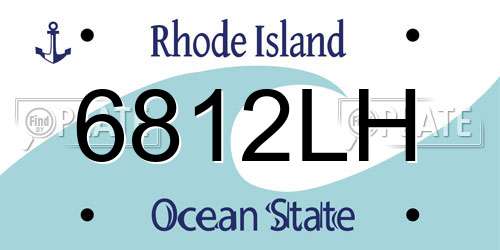 6812LH Rhode Island License Plate