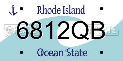 6812QB Rhode Island License Plate
