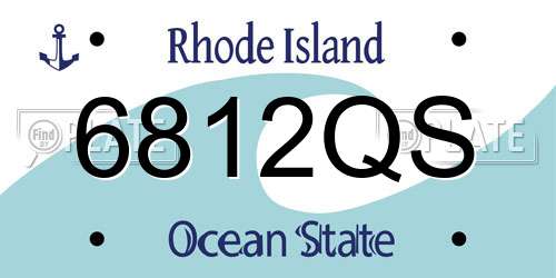 6812QS Rhode Island License Plate
