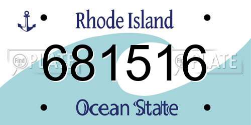 681516 Rhode Island License Plate