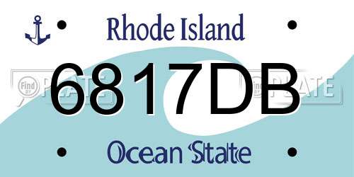6817DB Rhode Island License Plate