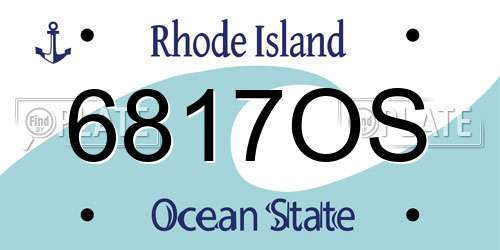 6817OS Rhode Island License Plate