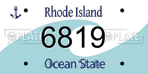 6819 Rhode Island License Plate