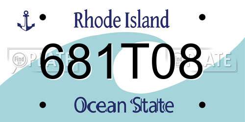 681T08 Rhode Island License Plate