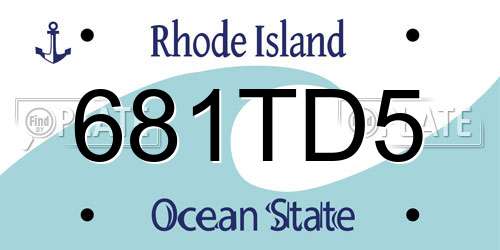 681TD5 Rhode Island License Plate