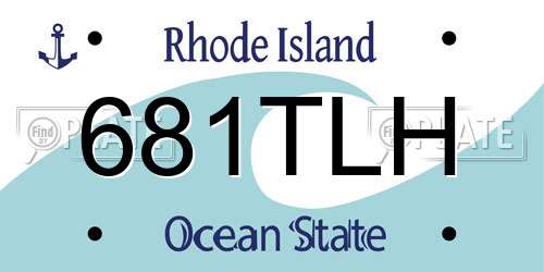 681TLH Rhode Island License Plate