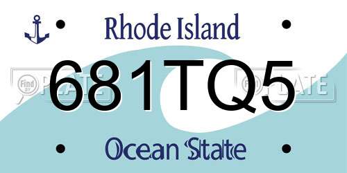 681TQ5 Rhode Island License Plate