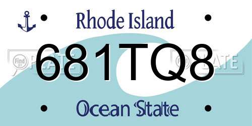 681TQ8 Rhode Island License Plate
