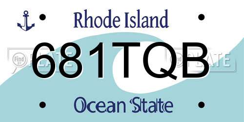 681TQB Rhode Island License Plate