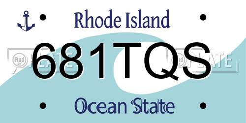 681TQS Rhode Island License Plate