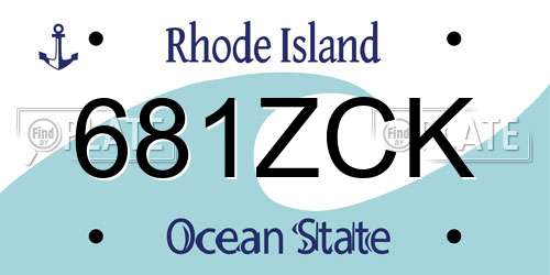 681ZCK Rhode Island License Plate