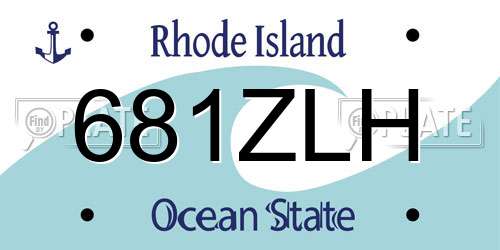 681ZLH Rhode Island License Plate