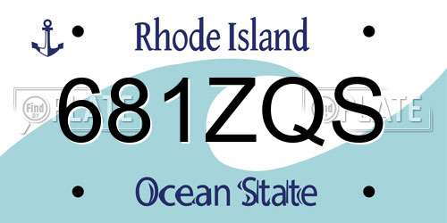 681ZQS Rhode Island License Plate