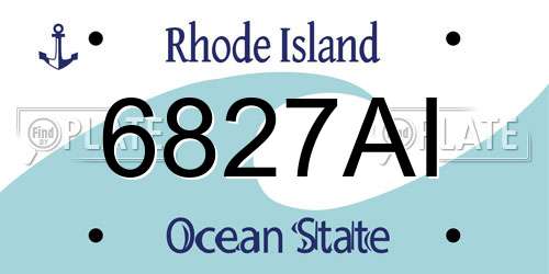 6827AI Rhode Island License Plate