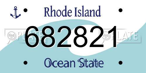 682821 Rhode Island License Plate