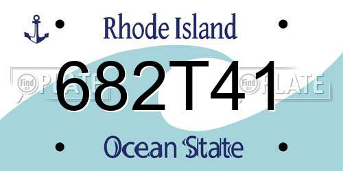 682T41 Rhode Island License Plate