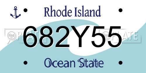 682Y55 Rhode Island License Plate