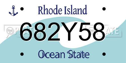 682Y58 Rhode Island License Plate