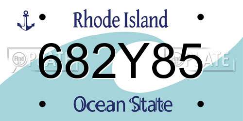 682Y85 Rhode Island License Plate