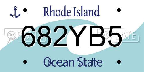 682YB5 Rhode Island License Plate