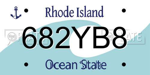 682YB8 Rhode Island License Plate