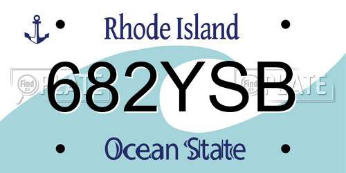 682YSB Rhode Island License Plate