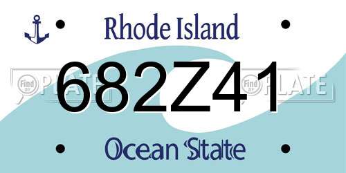 682Z41 Rhode Island License Plate
