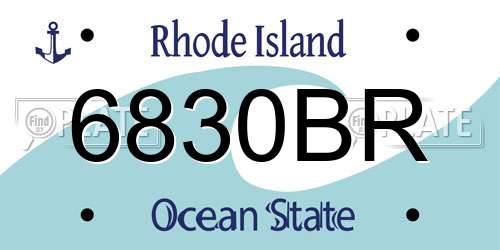 6830BR Rhode Island License Plate