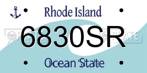 6830SR Rhode Island License Plate