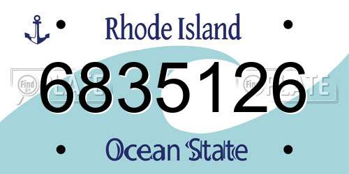 6835126 Rhode Island License Plate